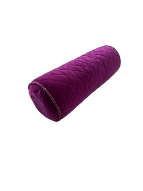 Gianni Versace Velour Velvet Bolster Cushion Pillow Medusa Quilted Purple